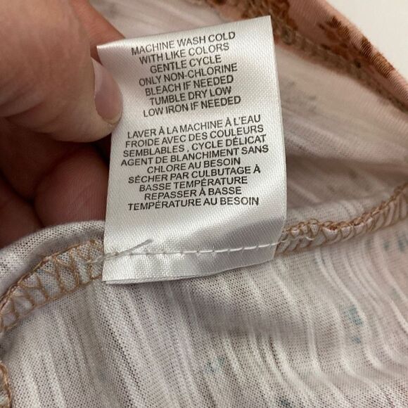 DR2 Women's Butterfly Short Sleeves Ditsy Floral V-Neck Top Brown/ Tan XS NWT - Picture 9 of 10